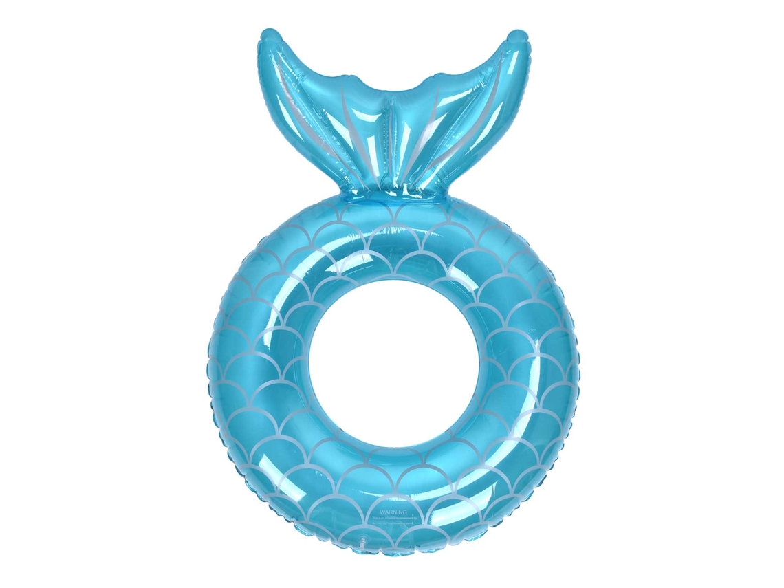 Flotador Hinchable Con Cola De Pez, Pvc Para Adultos, 120x100cm, Para Playa Y Piscina, Color Azul.