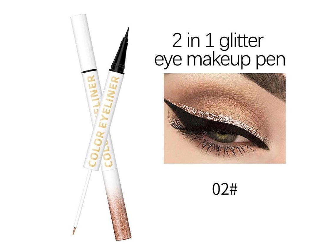 Delineador De Ojos Líquido Bicolor De Doble Trama A Prueba De Manchas, 5 Ml.