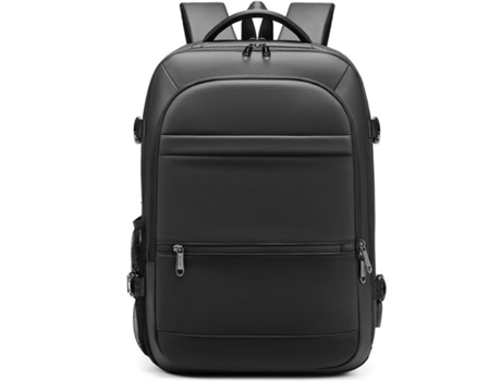 Mochila Mochila Simple De Carga USB para Hombres Y Mujeres Mochila Impermeable para Computadora-Negro