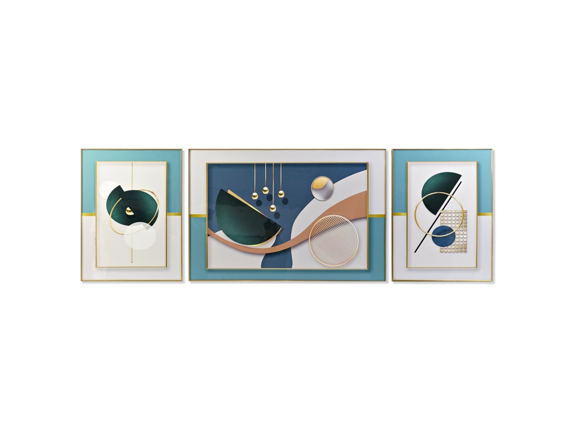 Set 3 Cuadro Aluminio Mdf Moderno 240x3x80cm