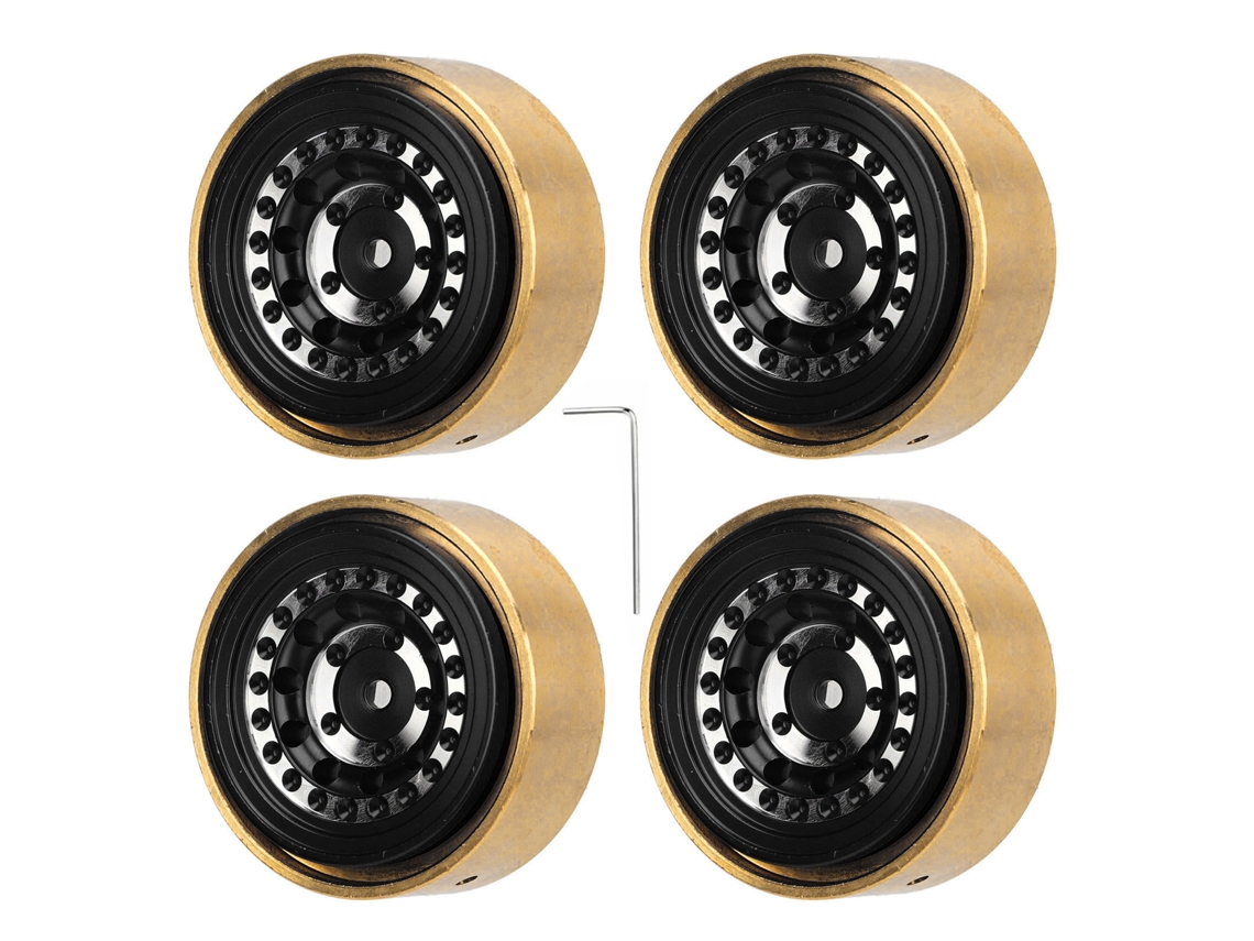 Bloques De Peso De Aleación De Aluminio Y Latón Para Ruedas Beadlock Rc Watchman Fms Fcx24 1/18 1/24, Color Negro.