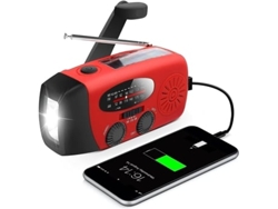 Radio de emergencia portátil con manivela, linterna LED y banco de energía para cargar el teléfono celular Panoona