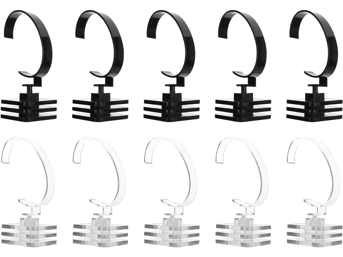 10 Soportes Plástico Negro Relojes Expositores Estables Multifuncionales Pulseras Tiendas Comercios