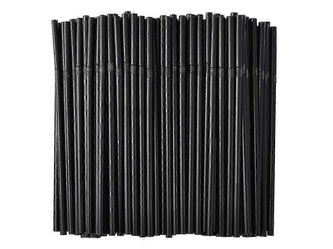 500 pajitas plegables de plástico negras, 6 mm x 21 cm, Rosewell