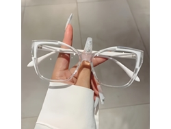 Montura Unisex Con Forma De Ojo Gato Y Lentes Transparentes Para Gafas Ordenador. Resistente Al Agua Almacenamiento Inteligente Baño