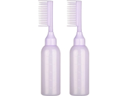2 Frascos Aplicadores De Tinte Para El Cabello Con Peine Y Báscula Para Uso Doméstico Y Profesional (morado)