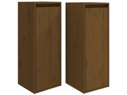 Conjunto de 2 armarios de pared de pino macizo en color marrón miel MAISON EXCLUSIVE (30x30x80 cm)