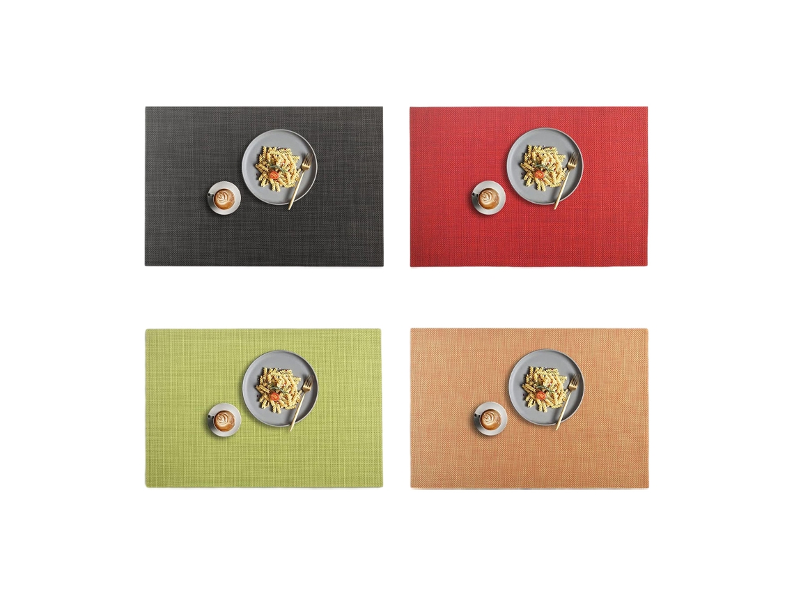 MEOIRUERY Manteles de PVC, Set de 4 Manteles Antideslizantes y Resistentes al Calor, Lavar Manteles de Vinilo