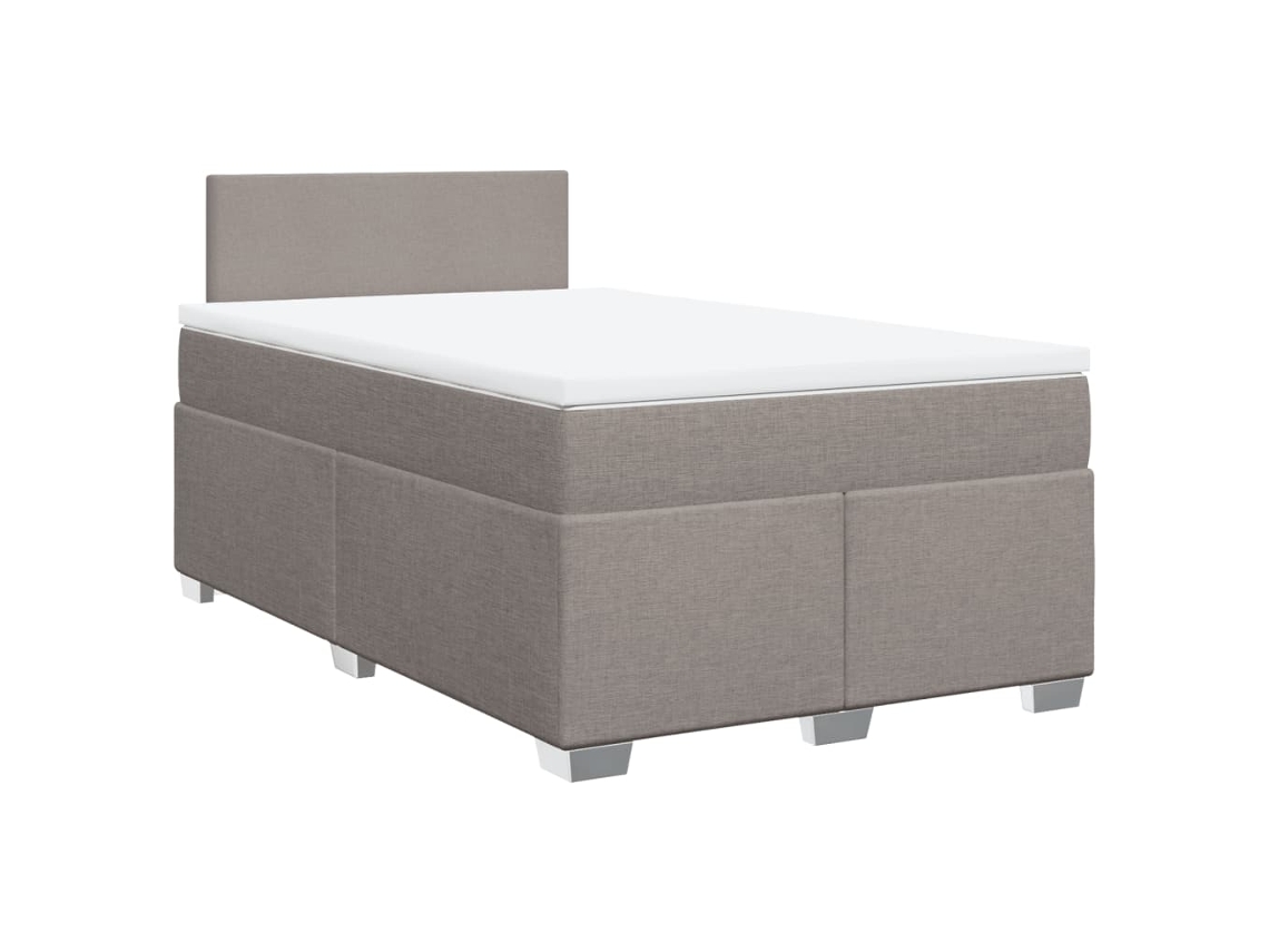 Maison Exclusive - Cama Box Spring Con Colchón Tela Gris Taupe 120x200 Cm