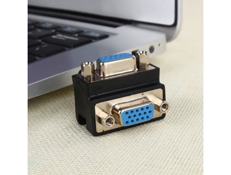 HURRISE Extensor Vga de 90 Grados Ángulo de 90 Grados Hembra a Hembra Adaptador de Conector Vga extensión para Sonido de Video