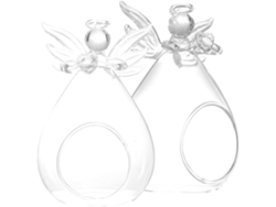 2 Piezas De Transparente Con Diseño De Ángel Jarrón Hidropónico Decorativo Para Oficina Y Bodas De