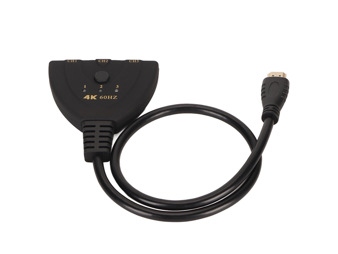 Switch Hdmi 4k 60hz 3 Entradas 1 Saída Bidirecional Splitter Para Tv Monitor Projetor Computador