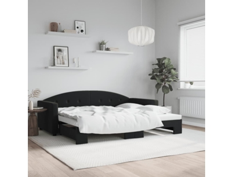 VIDAXL Sofá cama nido terciopelo negro 90x200 cm