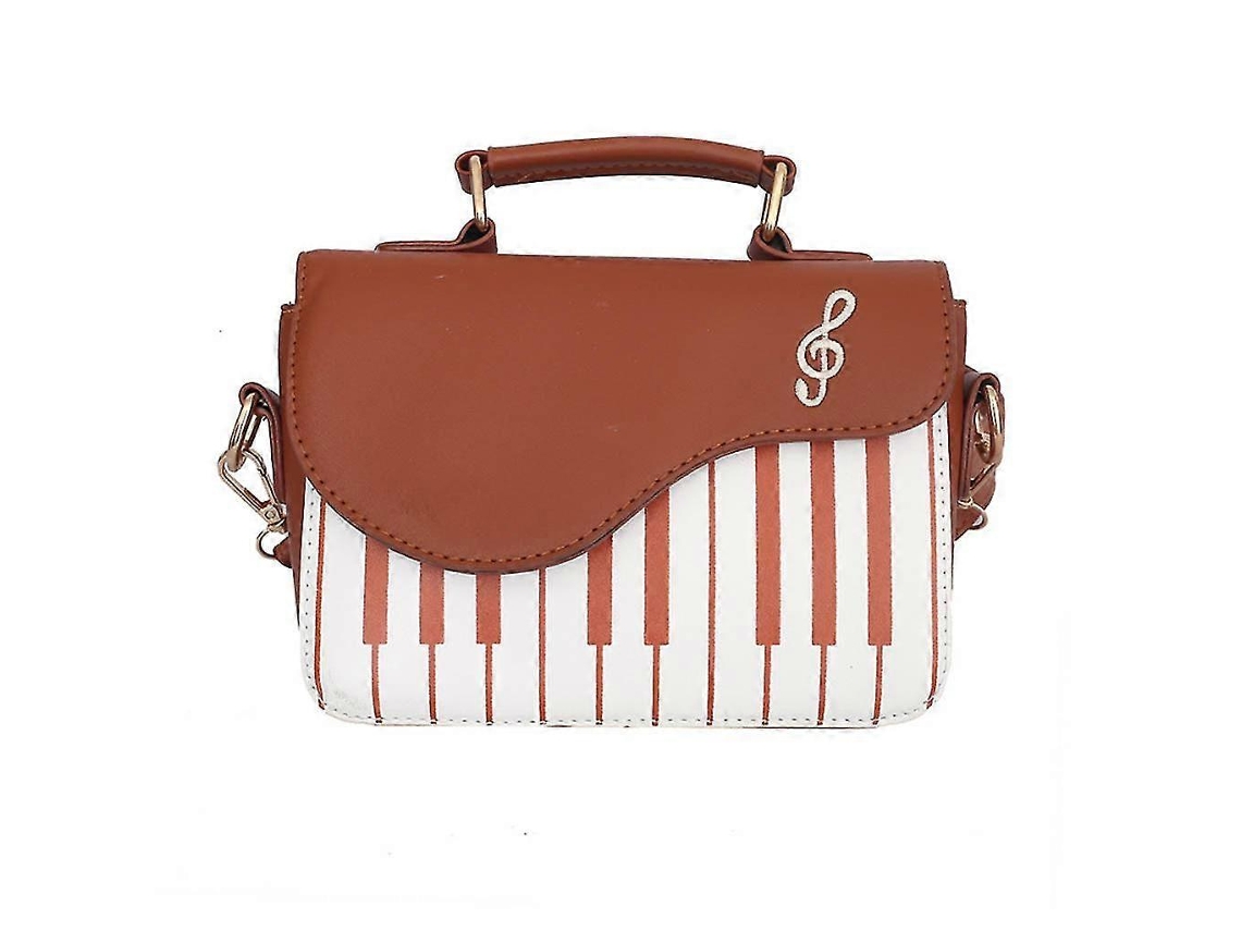 Bolso bandolera de piel sintética con forma de piano, mochila con asa superior, marrón Lalamoli