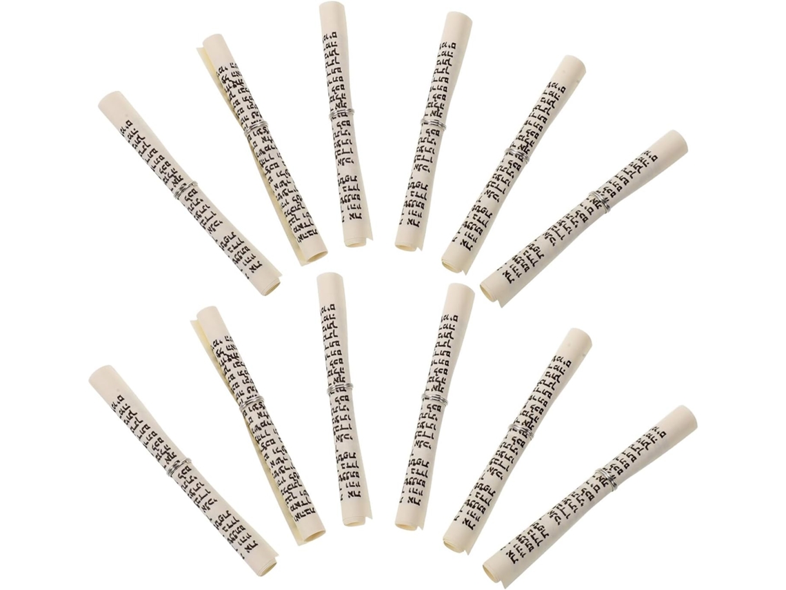 Juego 15 Rollos Bendiciones Hebreas Mezuzá Kosher 7 5 Pergamino Israelí Anillo Plata Decoración Judía