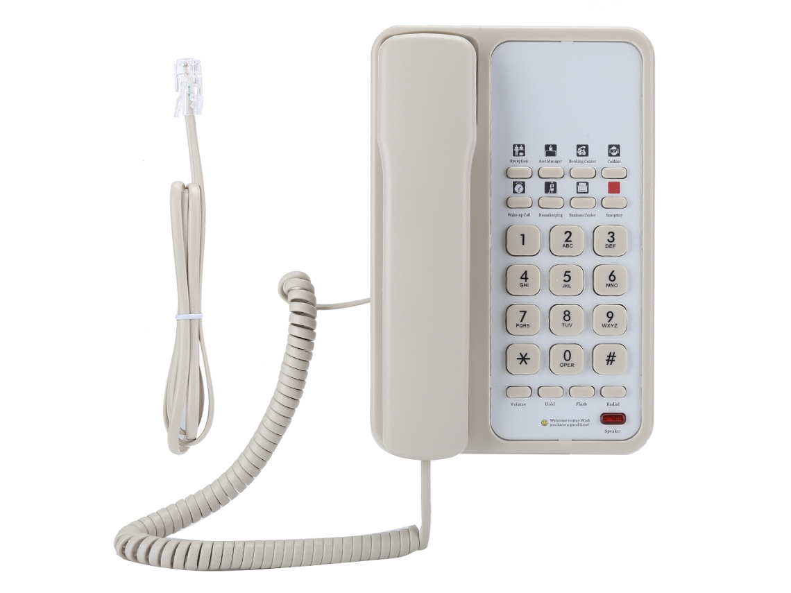 Teléfono fijo de escritorio (tono de llamada electrónico, uso residencial y comercial)