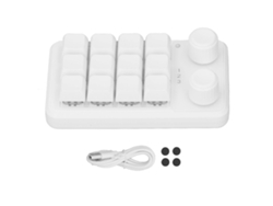 Teclado Mecánico Con 12 Teclas, 2 Perillas Giratorias, 3 Modos Programables E Interruptores Azules Y Blancos.