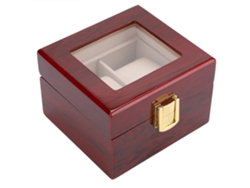 Vitrina de madera para relojes con 2 compartimentos para parejas