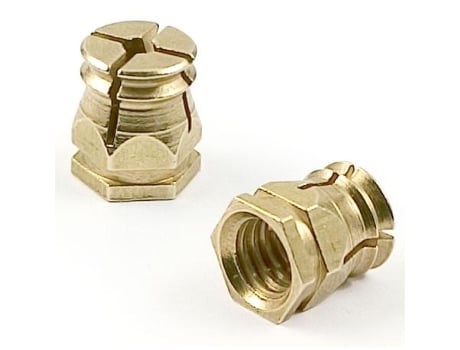 Tuerca expansible laton m6x9 sin pastilla para taladro de 8mm.