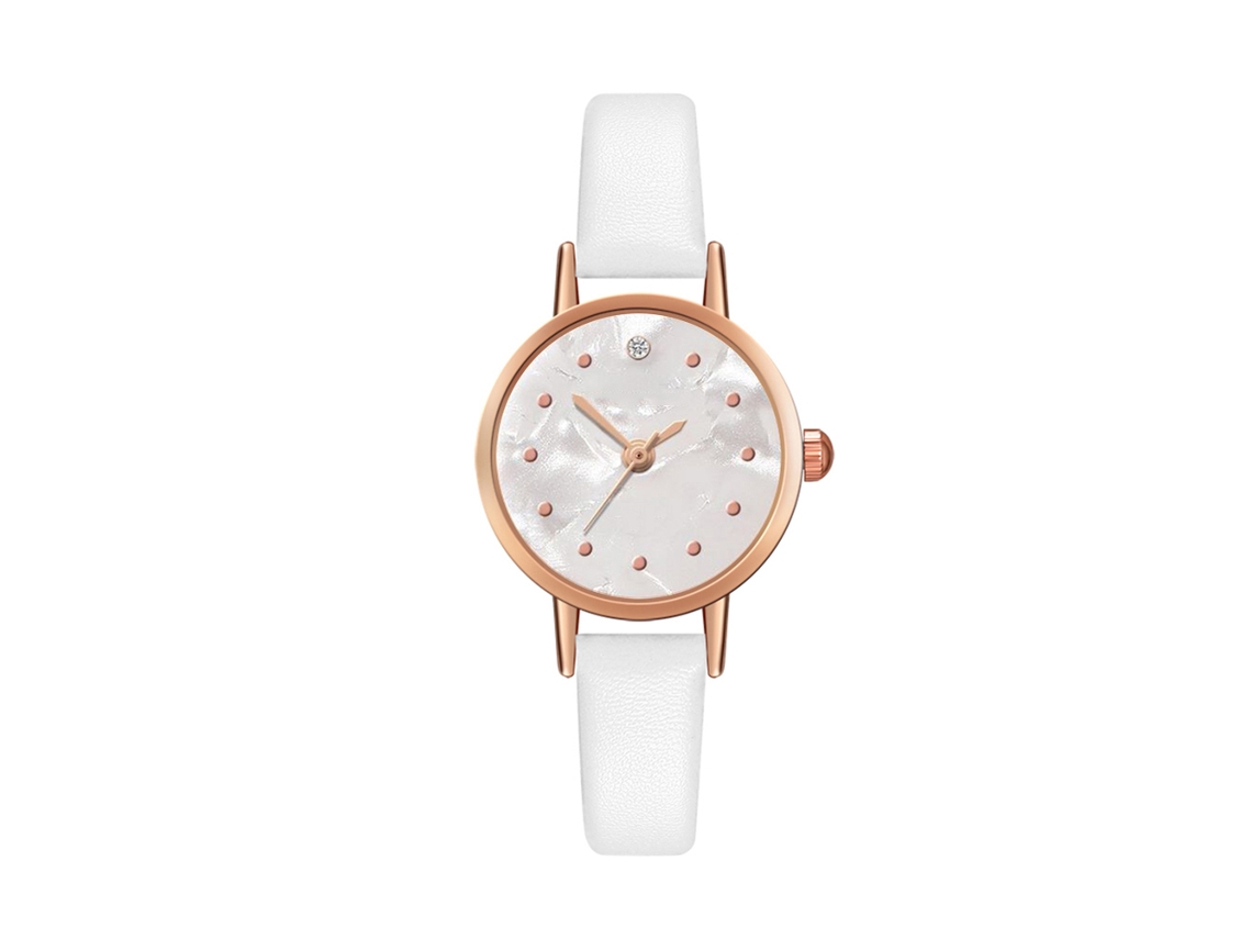 Reloj De Pareja Para Hombre Y Mujer Con Correa De Piel Sintética, Esfera Redonda Y Movimiento De Cuarzo Blanco.