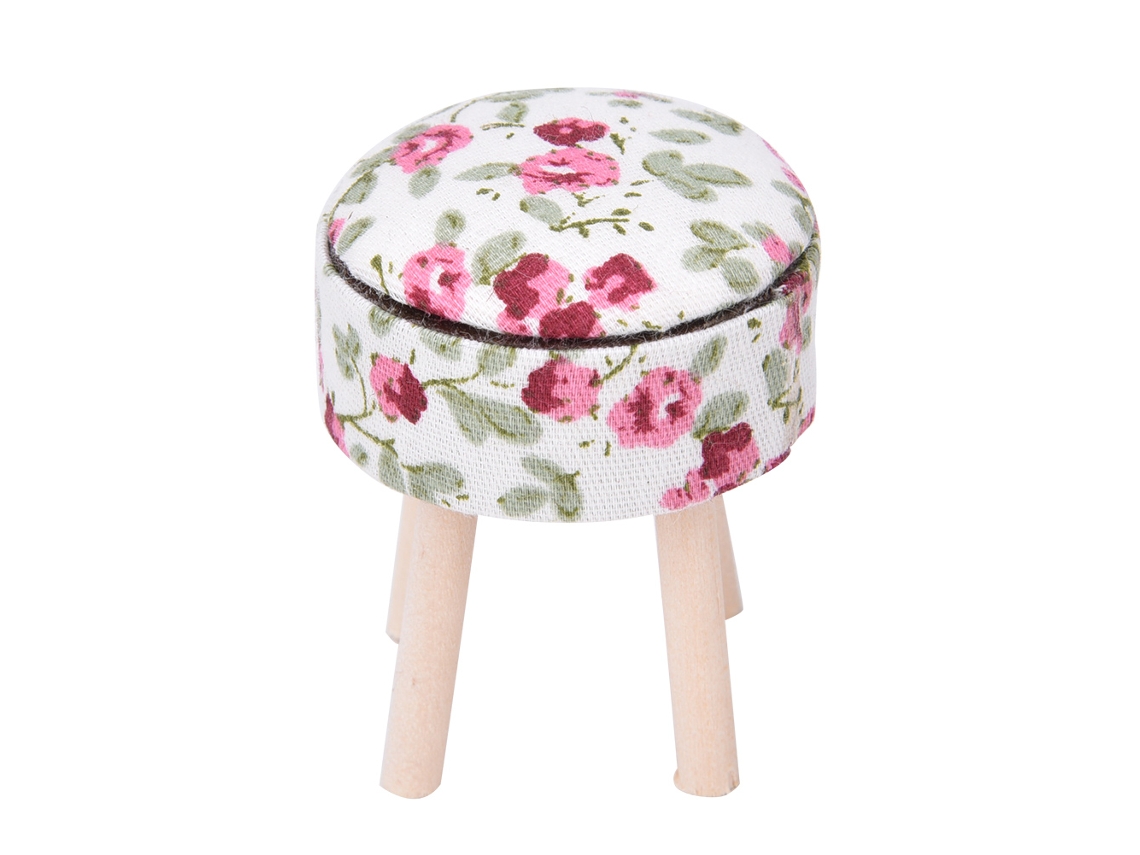 Banco De Madera Con 4 Patas, Mueble En Miniatura Para Casa De Muñecas Escala 1:12, Blanco.
