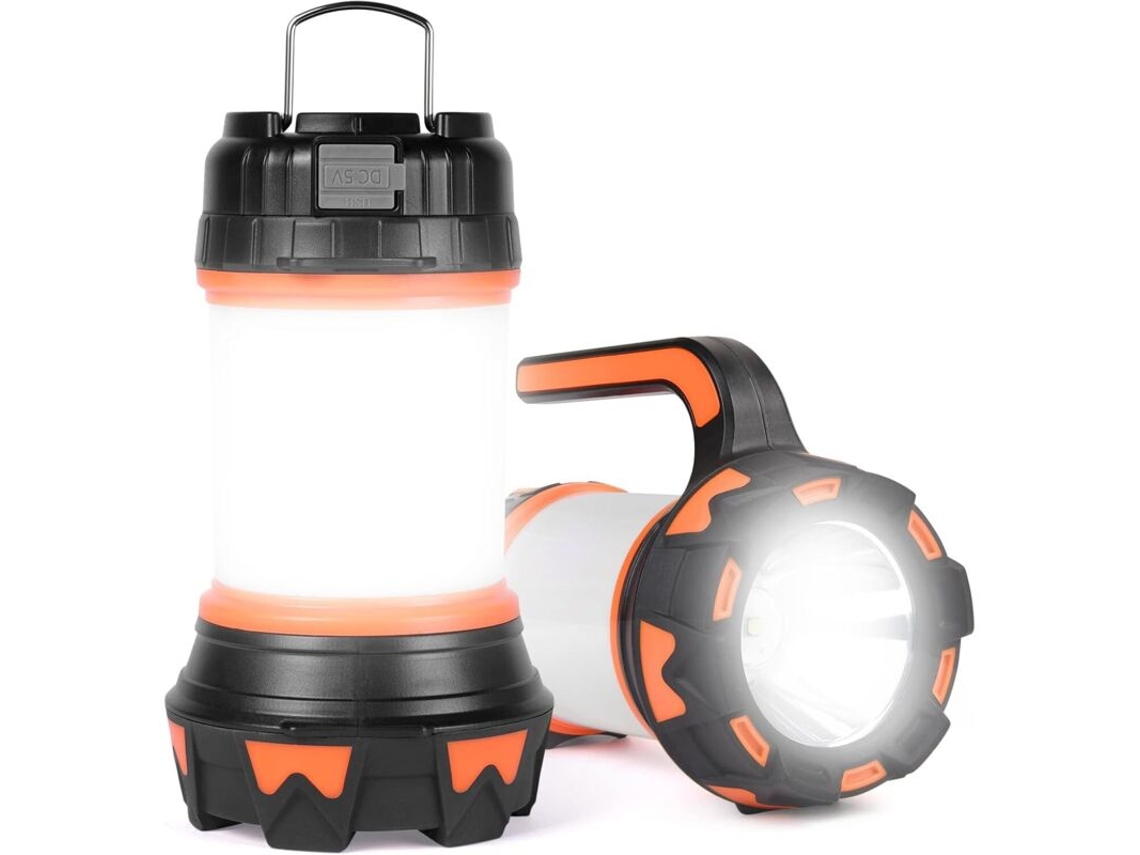 Linterna Led Recargable, 1000 Lúmenes, 3600 Mah, 360°, Para Acampar, H