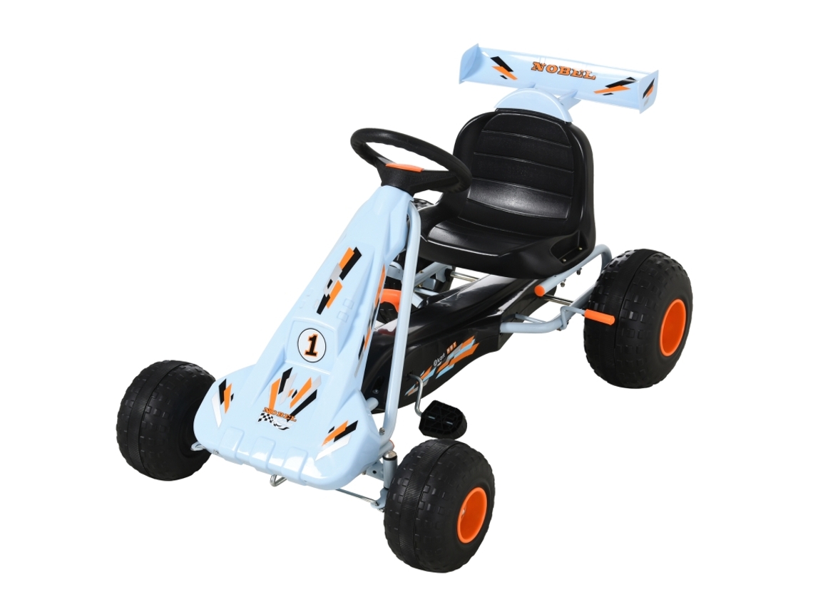 Kart A Pedales, 3 Años De Antigüedad, Asiento Ajustable, Acero Azul Claro, 97x66x59cm