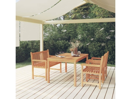 Conjunto 4 de comedor para jardín VIDAXL madera maciza de teca