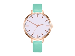 Reloj De Pulsera De Cuarzo Para Mujer Zhoulianfa Con Correa De Pu Y Esfera Redonda Verde Menta.