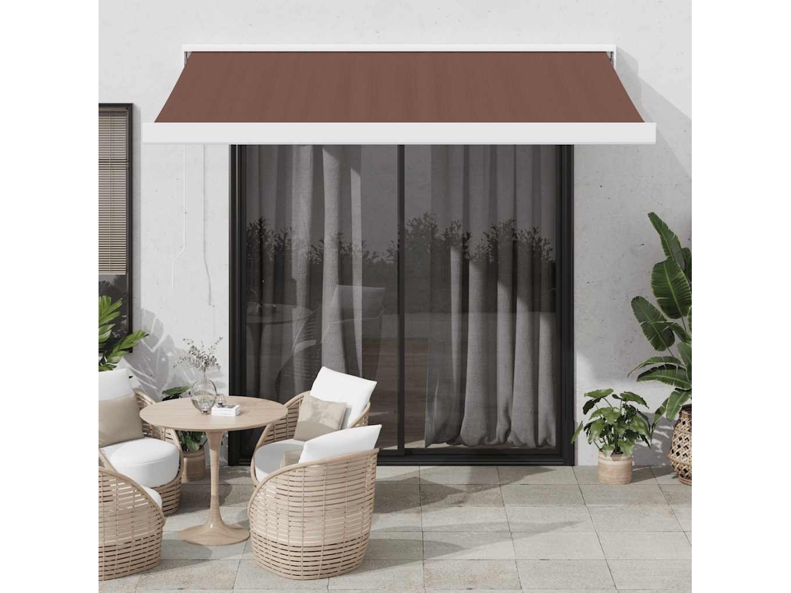 Toldo retráctil manual 300x250 cm marrón Dkd Home Decor