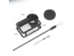 Capa Protetora Em Silicone Para Dji Osmo Action 6 Com Cordão Para Proteção Da Lente - Proteção Contra Impactos E Riscos pretoczhhmart