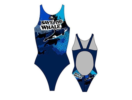 Traje de baño para Mujer TURBO Save The Whale Pro Resist Azul para Natacion (XL)