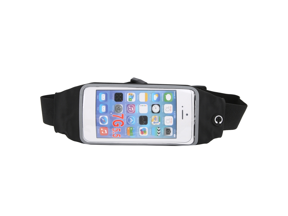 Riñonera impermeable para correr con pantalla táctil y hebilla antirrobo (negra)