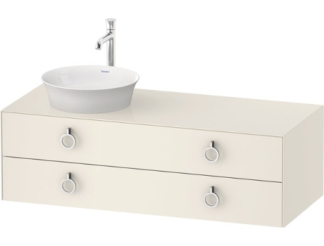 DURAVIT Tulip blanco, mueble de baño colgado en la pared, ancho 1300 x profundidad 550mm, con 2 cajones, con tirador, WT4992L