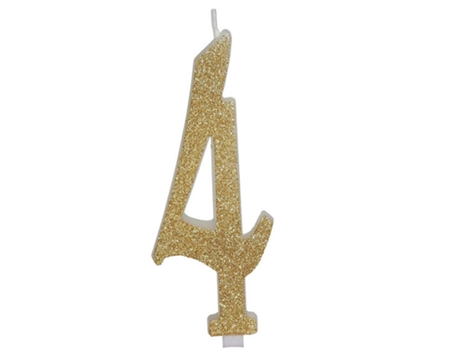 Vela GUIRCA Dorado Esmerilado Número 4, 12,5 cm