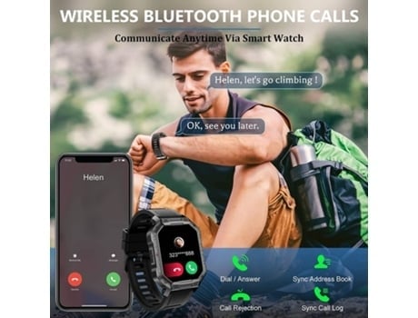 Reloj inteligente con rastreador de ejercicios para hombres, reloj inteligente militar táctico resistente al agua para teléfono Android Iphone AUJE...