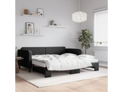 Sofá Cama Nido Con Colchón Tela Negro 100x200 Cm