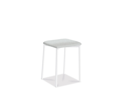 Taburete de cocina Kati blanco 33x47x33cm Michigan Plata FANMUEBLES