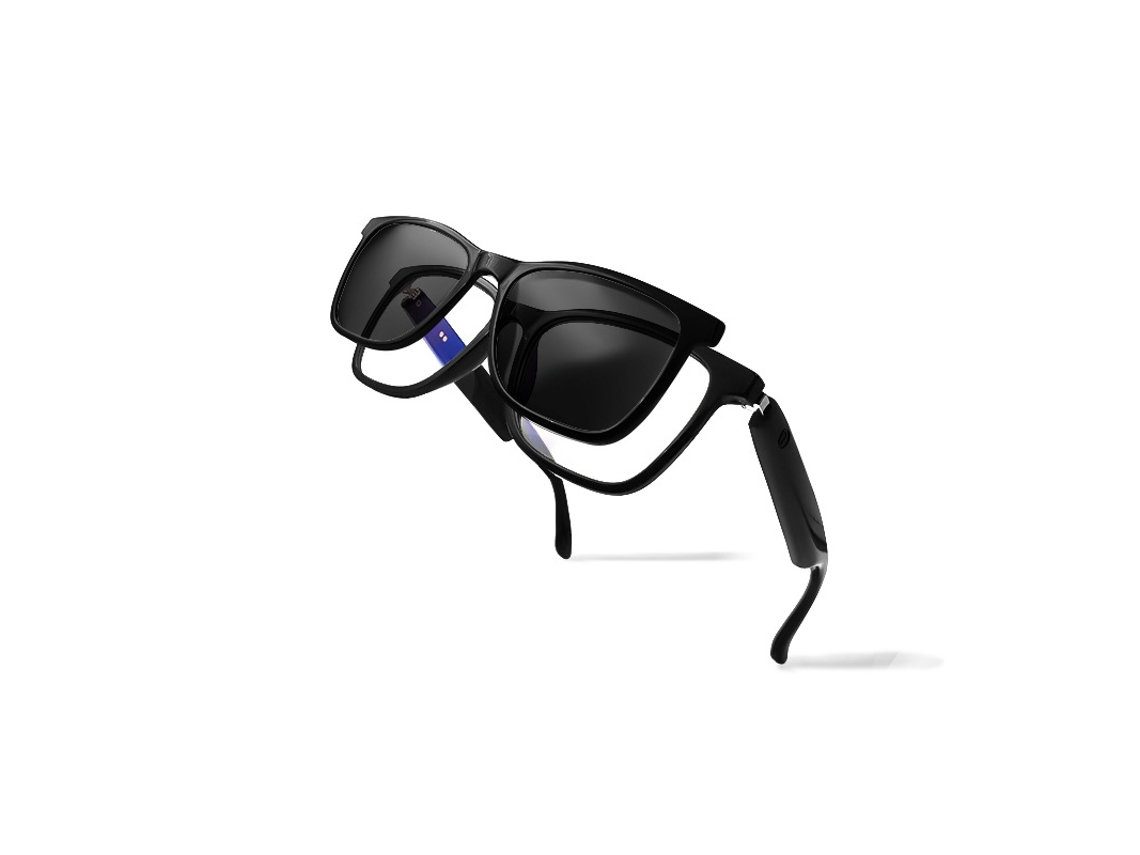 Gafas inteligentes Eifson Gs05 con lentes magnéticas, polarización UV400 y protección contra la luz azul, compatibles con música (negras)