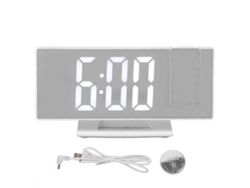 2026 Store-despertador Digital Con Proyección Espejo Display Led Grande Para Dormitorios Blanco