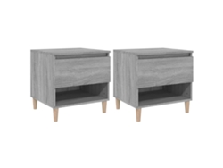 Mesitas de Noche LOVELY HOME Mesinha 2Pcs 50X46X50 Cm Deriv. Madeira Cinza Sonoma