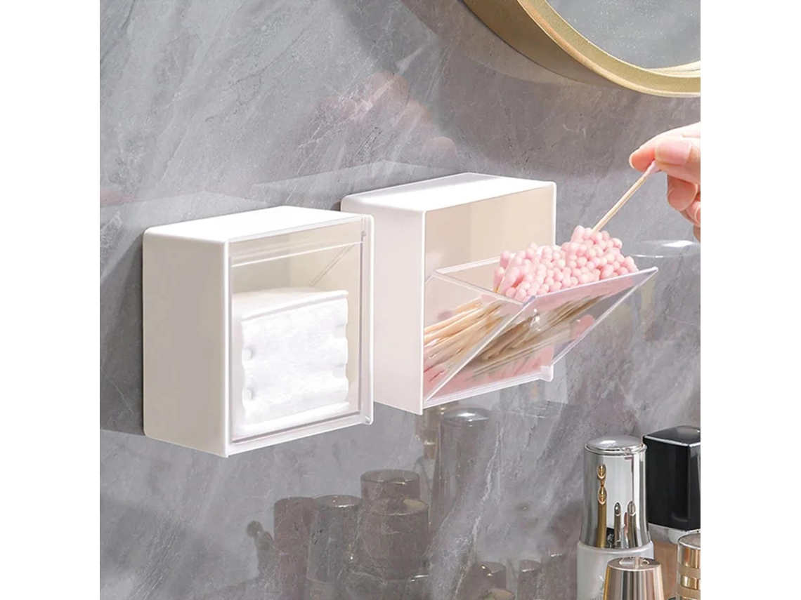 Portabolas de algodón, tarros, portahilo dental, contenedor, caja de almacenamiento, organizador con tapa transparente Jortmrd