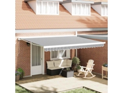 Maison Exclusive - Toldo Retráctil Aluminio Y Tela Gris Antracita Y Blanco 4,5x3 M