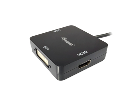Equip 133439 Adaptador de cable de video 0.15M Mini Displayport Dvi-D + Vga D-Sub + HDMI Negro