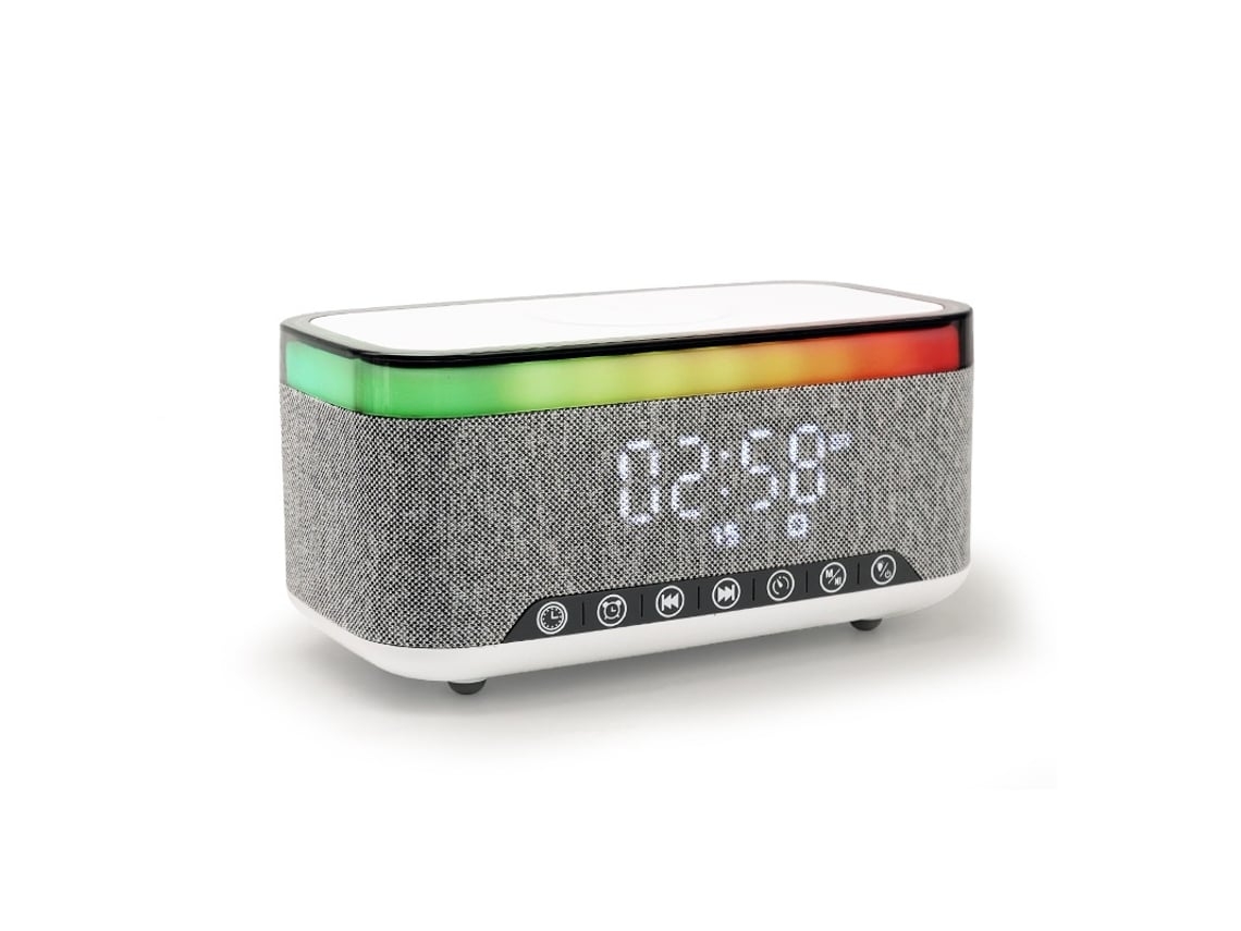 Estación de Carga Lâmpada Carregamento Sem Fio Luz Noturna Rgb YEMAESRE Bluetooth Gris