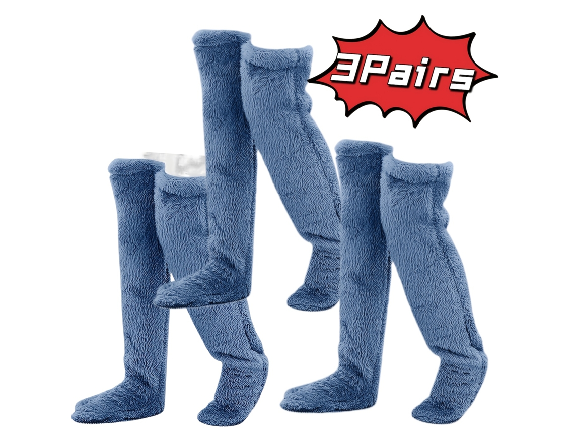 3 Pares De Calcetines Por Encima De La Rodilla, Calcetines Altos Cálidos De Invierno, Calentadores De Piernas Cálidos (azul) Cuich