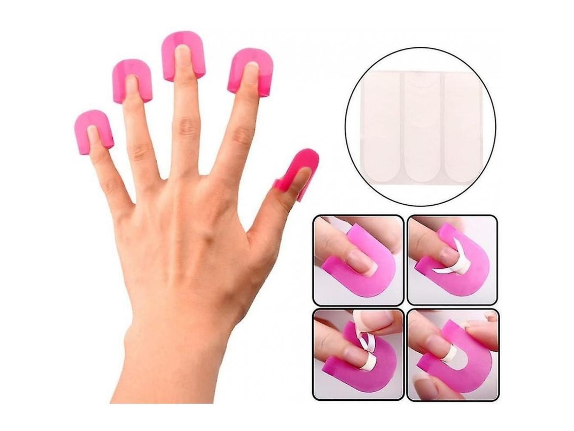 26 Piezas (10 Tamaños) Plantillas Reutilizables Para Esmalte De Uñas En Plástico Blando Herramientas Protectoras Para Manicura Hmv