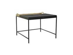Mesa Centro Acero Aluminio Bandeja Dorado 61x61x49cm