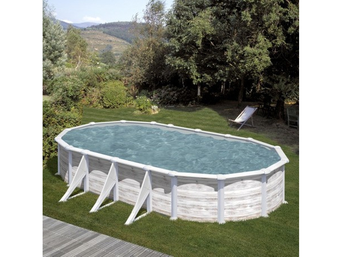 Piscina de Acero GRE Imitacion Nordico (730x375x120 cm)