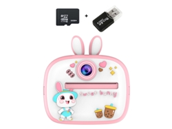 Cámara instantánea Chrui HD 1080p de 48 MP con pantalla IPS de 2,4 pulgadas y tarjeta de memoria de 32 GB (Pink Rabbit)